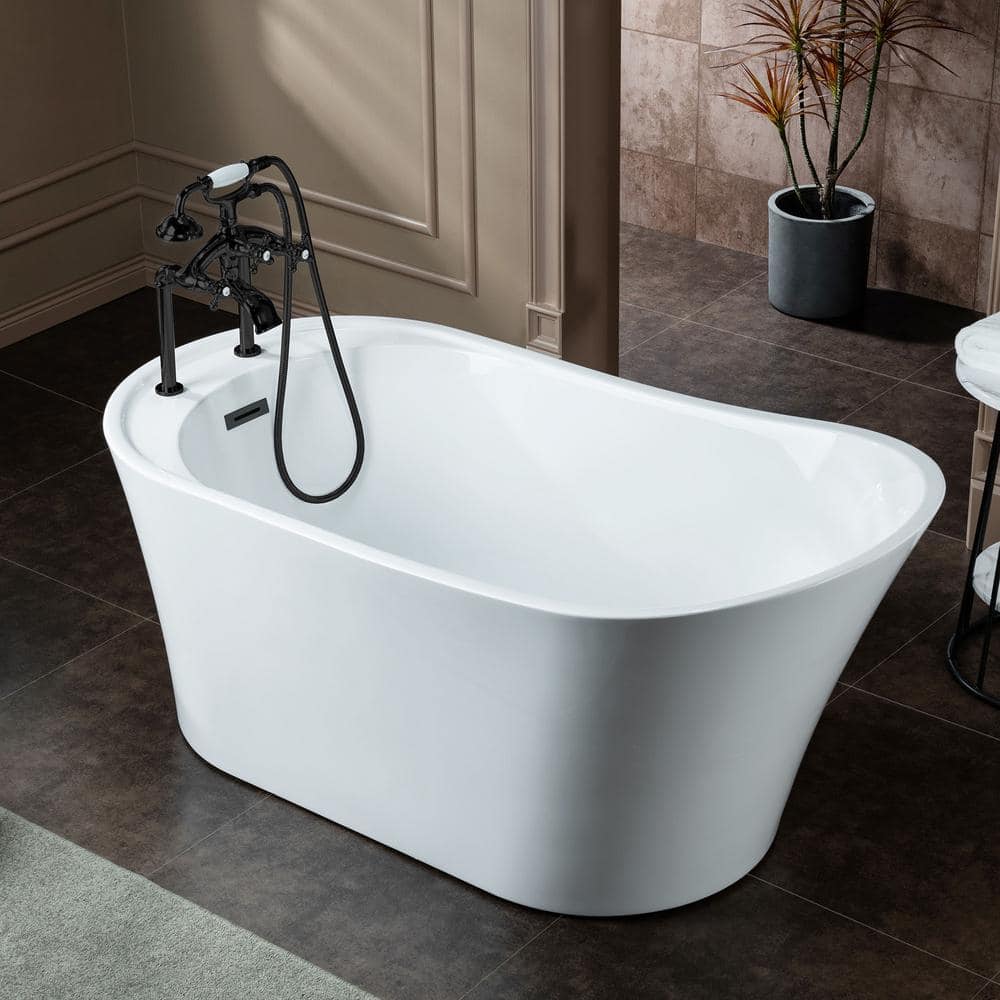 Matte Black Triple Handle Tub Deck Mount Faucet with Handshower