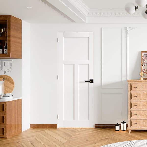 TENONER 32 in. x 80 in. T-Shape Panel Wood Door with Quick