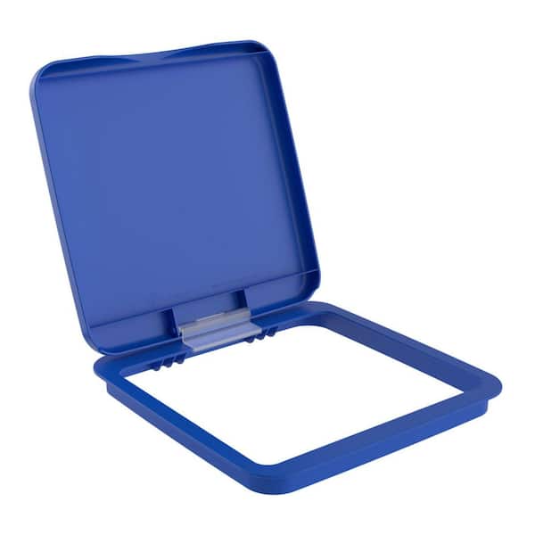 Blue Rectangular Trash Can Lid for RV-1024-LID-22-1-40