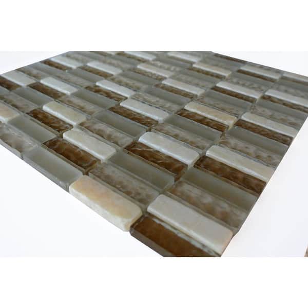 Classic Design Multifinish Ivory & Cream 12 in. x 12 in. Rectangle Mosaic Glass & Stone Wall & Pool (1 Sq. Ft./Piece)
