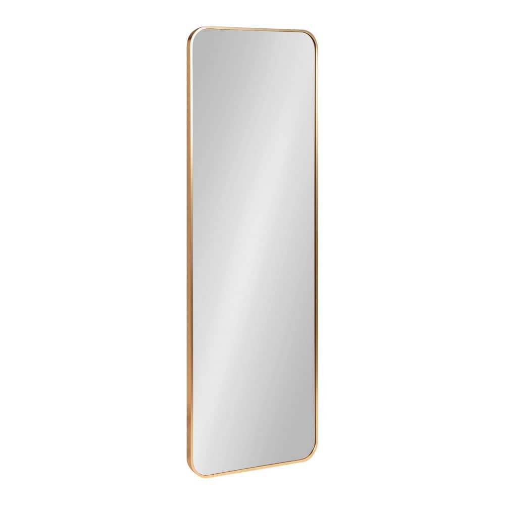 Noble House Oldham 47.50 in. x 15.50 in. Modern Oval Framed Brushed Brass  Accent Mirror 83537 - The Home Depot