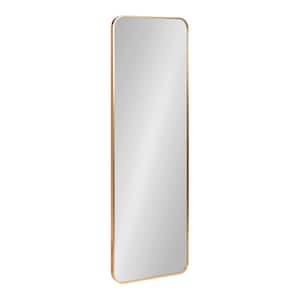 Zayda 15.98 in. W x 47.99 in. H Gold Rectangle Modern Framed Decorative Wall Mirror