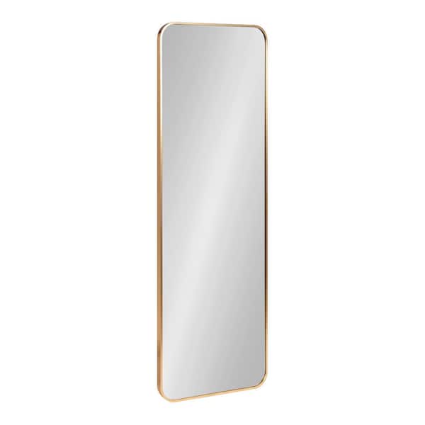 Kate and Laurel Zayda 15.98 in. W x 47.99 in. H Gold Rectangle Modern Framed Decorative Wall Mirror