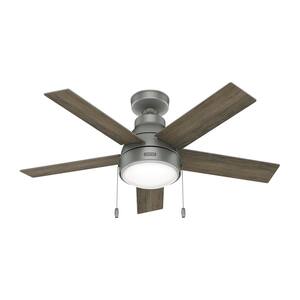 Elliston 44 in. Indoor Matte Silver Ceiling Fan with Light Kit