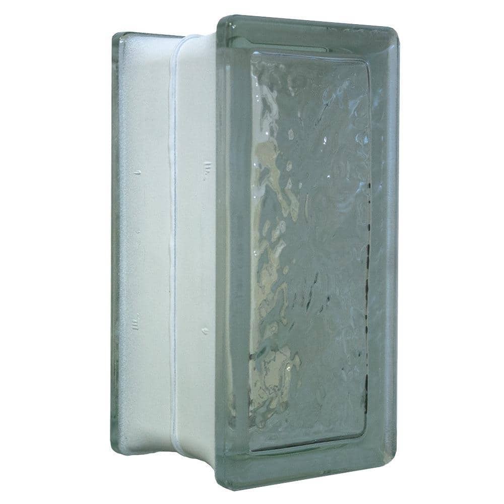 Seves 3.75 In. X 7.75 In. X 3.875 In. Cortina Ice Pattern Glass Block ...