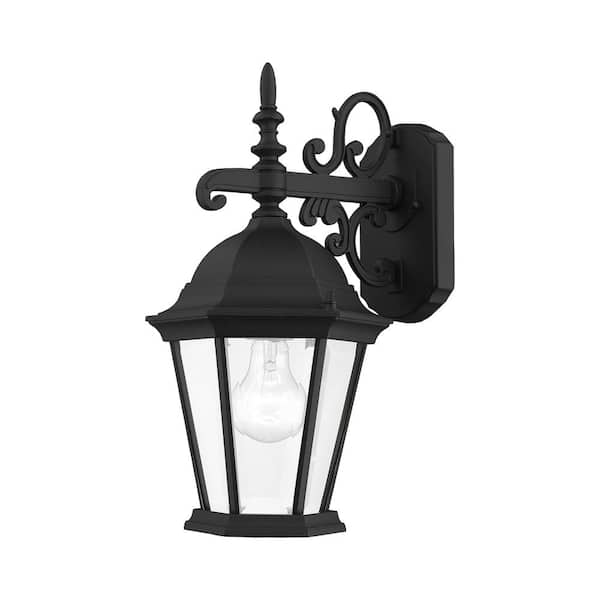Livex Lighting Hamilton 1 Light Textured Black Outdoor Wall Lantern