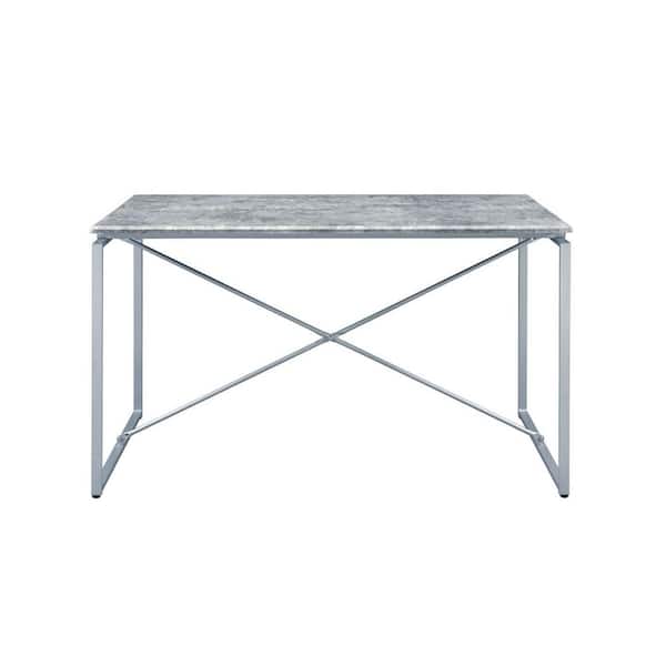 Donason 47 in. Rectangle Silver Wood Top (Seats 4)