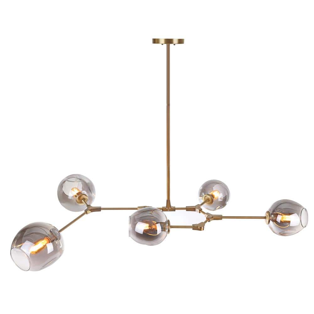Gold and Gray Glass LED Contemporary Pendant Light