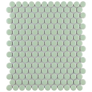 Metro Penny Matte Light Green 9-3/4 in. x 11-1/2 in. Porcelain Mosaic Tile (8.0 sq. ft./Case)
