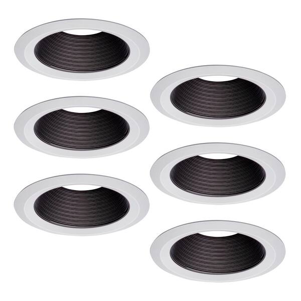 HALO E26 6 in. Black Recessed Lighting Tapered Baffle with Self Flanged