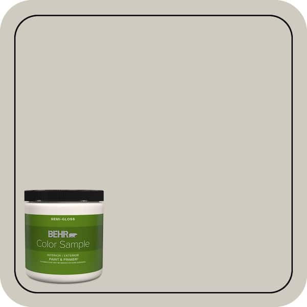 BEHR PREMIUM PLUS 8 oz. #DC-007 Tranquil Gray Semi-Gloss Interior/Exterior Paint & Primer Color Sample
