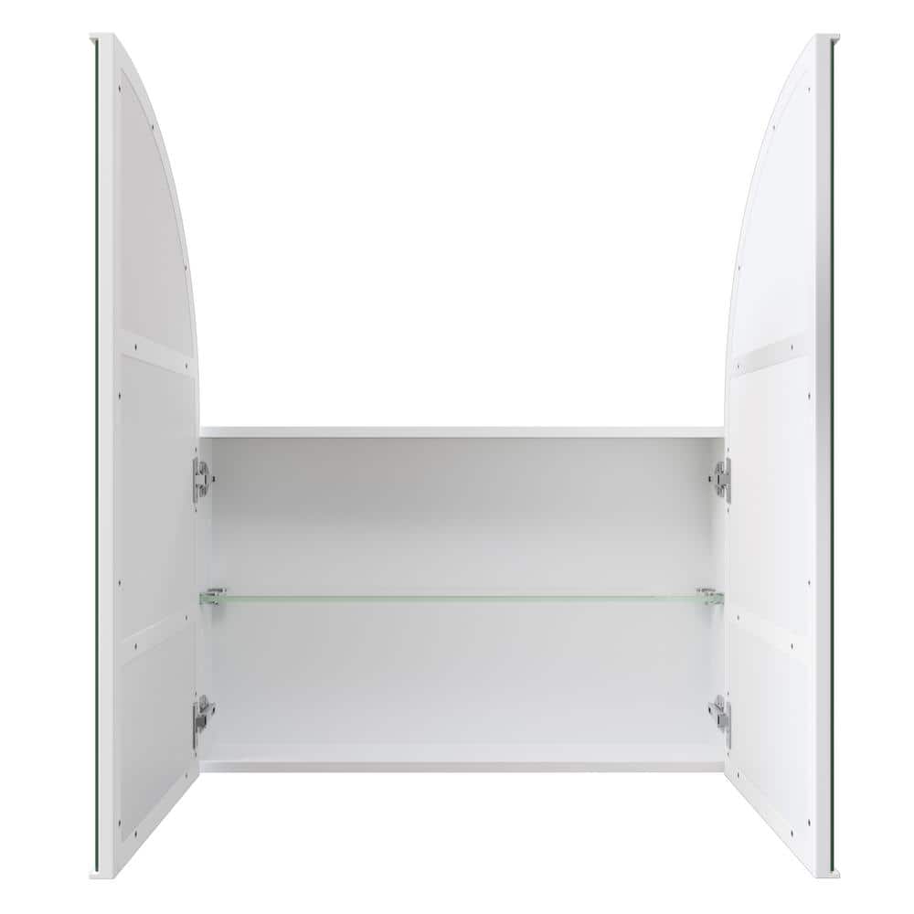 White Arch Shape Two Door Steel Medicine Cabinet