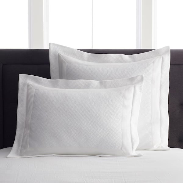 The Company Store Pawling White Solid Cotton Matelasse Standard Sham