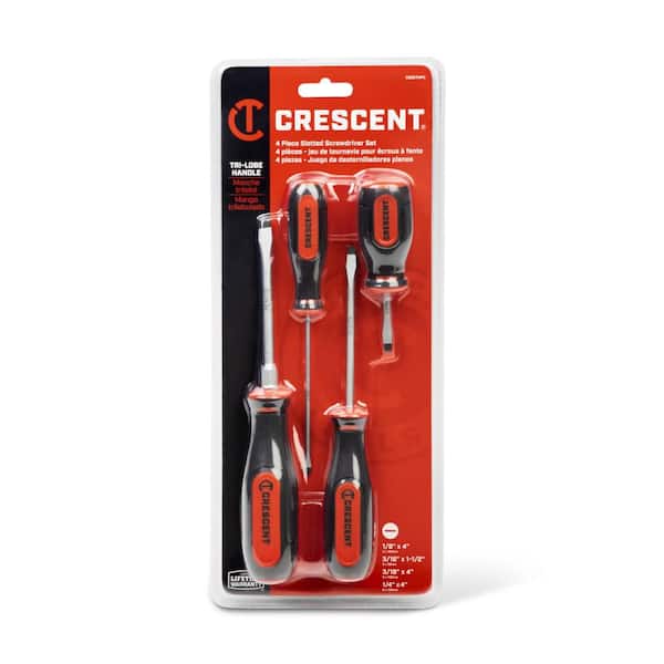 Crescent Slotted Screwdriver Set with Dual Material Tri-Lobe