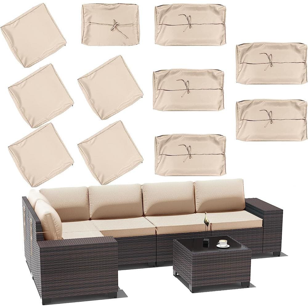 Halmuz Outdoor Patio Sand Cushion Cover Shafatao-Sand - The Home Depot