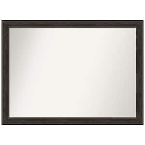 Shipwreck Greywash Narrow 42 in. x 31 in. Non-Beveled Rustic Rectangle Framed Wall Mirror in Brown
