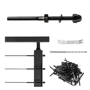 60 Pack T316 Stainless Steel 1/8 in. Cable Railing Kit, 2 x 2 Metal Post Cable for Cable Railing System Black