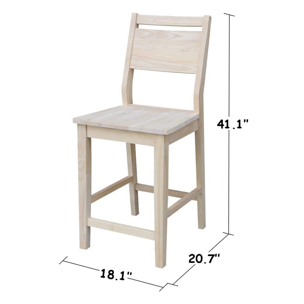 Coastal Farmhouse 24" Saddle Seat Solid Wood Stool in Natural Brown