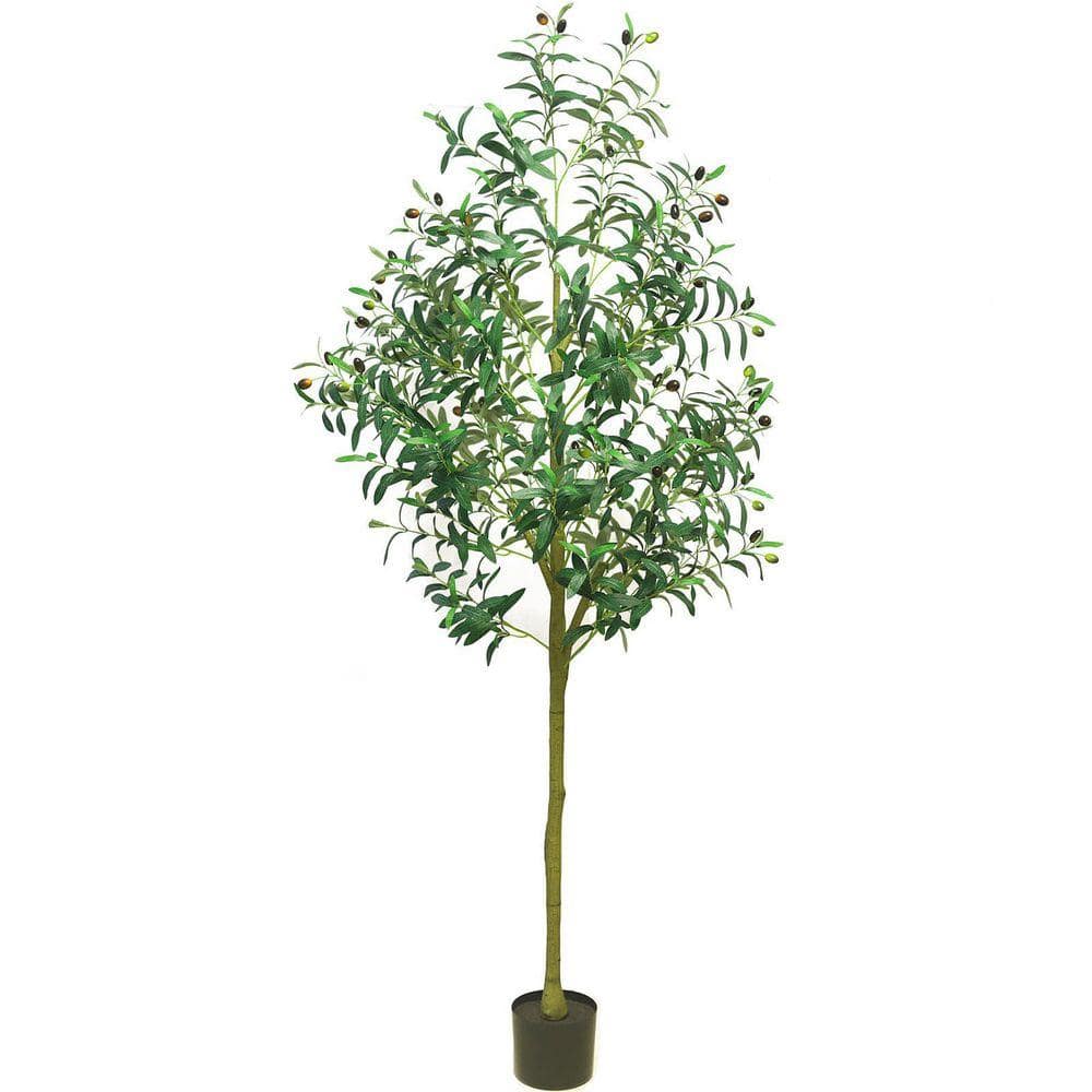 6 ft. Artificial Olive Tree in Black Pot-Realistic Indoor Potted Plant ...
