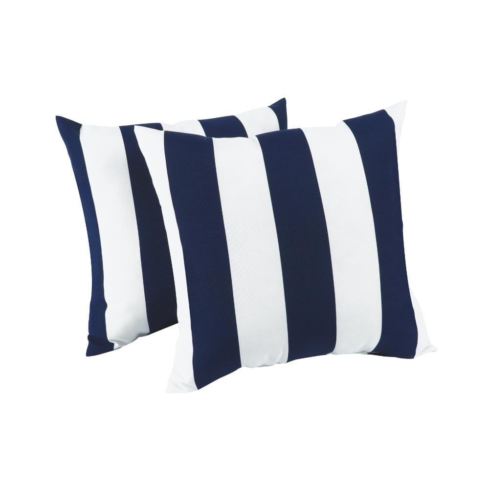 18x18 Inch Blue White Stripe Waterproof Outdoor Throw Pillow Covers 2 Pack, Fade Resistant Patio Pillows price history on PriceWatchPro