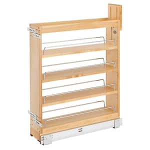 25.5 in. H x 5.44 in. W x 21.62 in. D Pull-Out Wood Base Cabinet Organizer with Soft-Close Slides