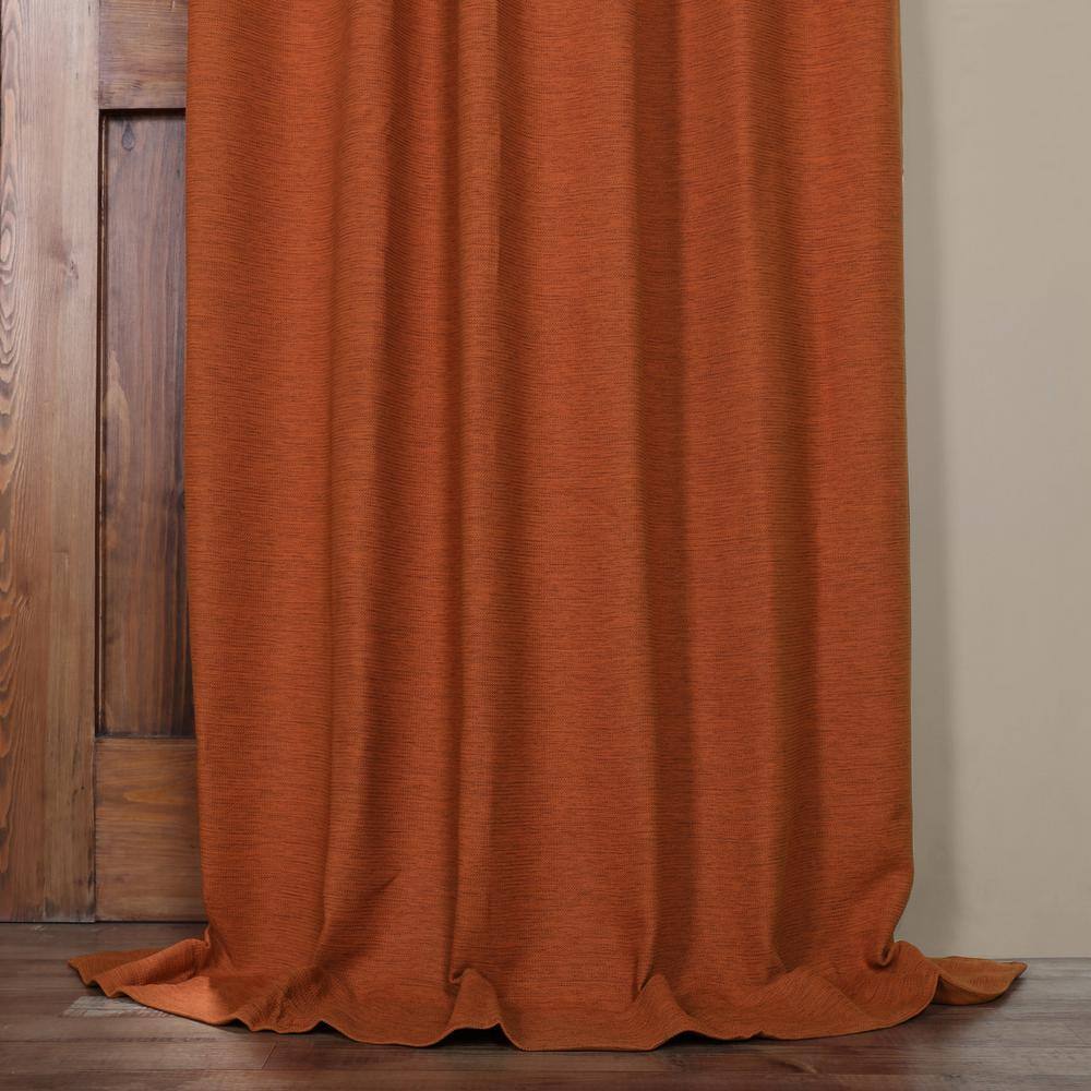 Persimmon Blackout Polyester Rod Pocket Drape Panel