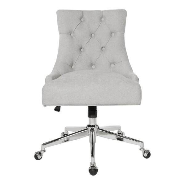 OSP Home Furnishings Tufted Office Chair in Fog Fabric with Chrome Base