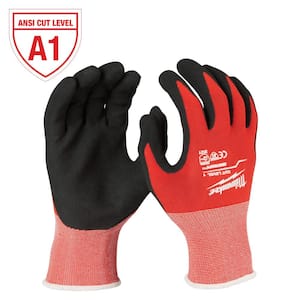 Medium Red Nitrile Level 1 Cut Resistant Dipped Work Gloves
