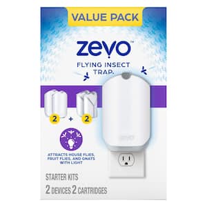 ZEVO Indoor Flying Lawn Insect Control Trap for Fruit Flies, Gnats, and  House Flies Multi-Pack(2 Plug-Ins Plus 2 Refills) 081813501855 - The Home  Depot