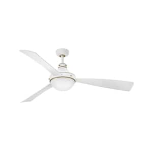 Oliver 62.0 in. Indoor/Outdoor Integrated LED Matte White Ceiling Fan with Remote Control