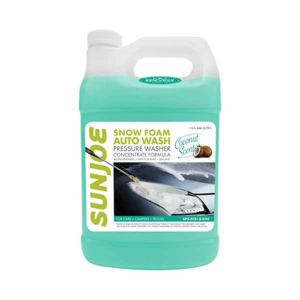 Sun Joe - 1 Gal. Premium Snow Foam Pressure Washer Rated Car Wash Soap and Cleaner, Coconut