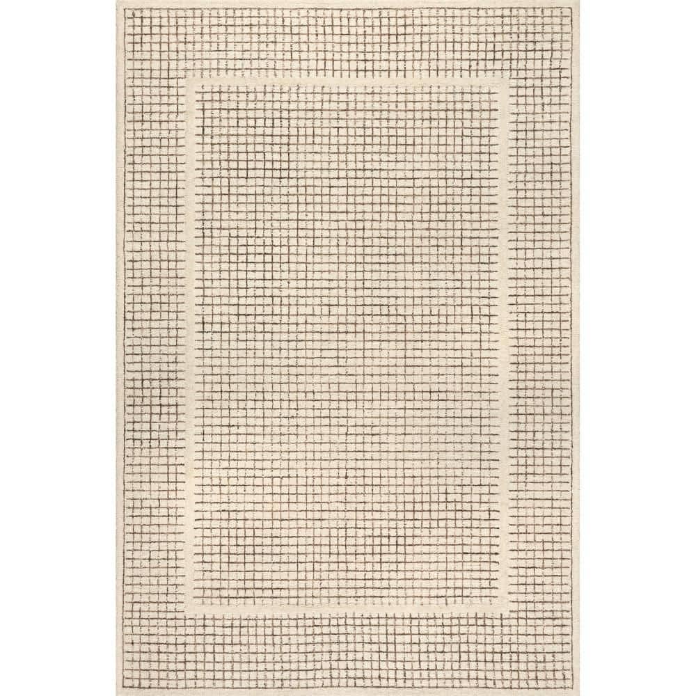 Chessie Checked Wool Ivory 9 ft. x 12 ft. Indoor Area Rug price history on PriceWatchPro