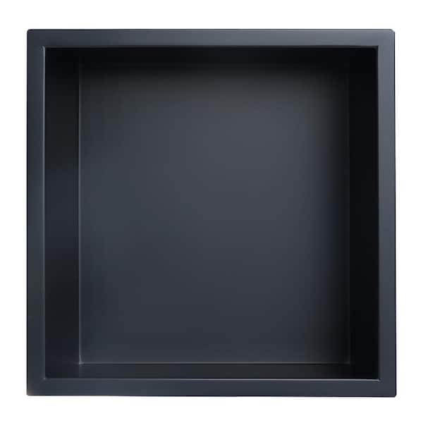 JAG PLUMBING PRODUCTS Showroom Series 12 in. x 12 in. Stainless Steel Shower Niche in Matte Black