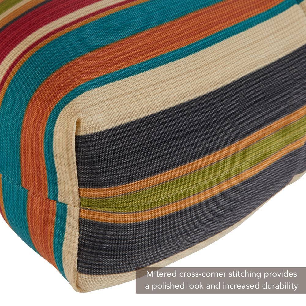 Sunset Stripe 42" Outdoor Tufted Chair Cushion Set in Fade-Resistant Polyester