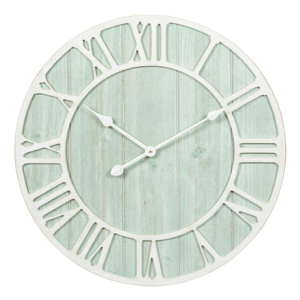 404-4060 La Crosse Clock Company 23.5" Decorative Analog Coastal Wood Wall Clock 