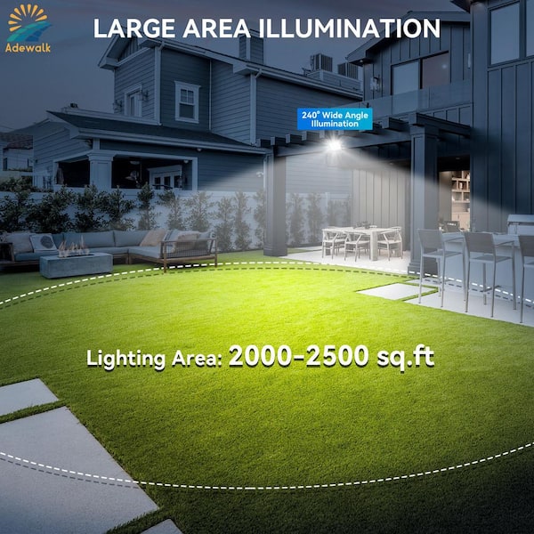 Adewalk 1500-Watt 3500 Lumens White Outdoor Integrated LED Flood