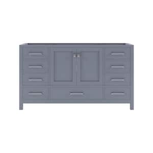 Caroline Avenue 60 in. W x 22 in. D x 33.50 in. H Bath Vanity Cabinet without Top in Gray