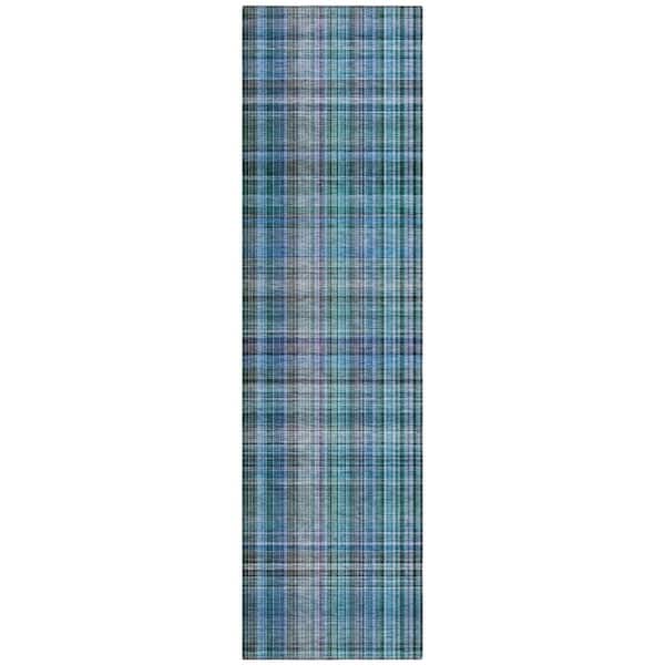 Addison Rugs Chantille ACN541 Teal 2 ft. 3 in. x 7 ft. 6 in. Machine Washable Indoor/Outdoor Geometric Runner Rug