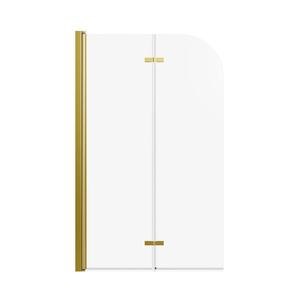Jasmie 34 in. W x 58 in. H Bi-Fold Tub Door Frameless Tub Shower Door ...
