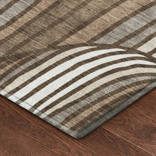 Mayfield Premium Machine Washable Abstract AMF2546 Chocolate 9 ft. x 12 ft. Area Rug