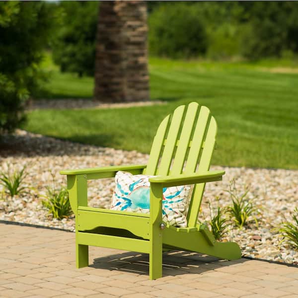 Icon Lime Green Plastic Folding Adirondack Chair