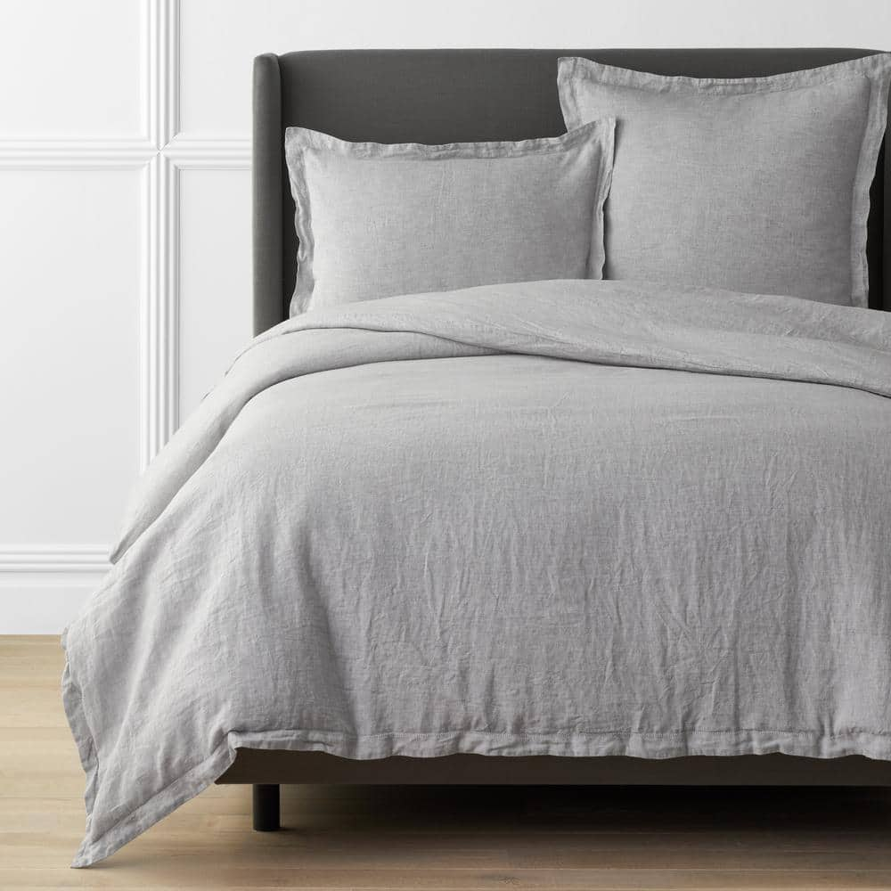 the lyndon company king grey piped chambray fandango duvet set