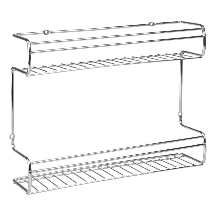 iDesign Classico 2-Shelf Wall Mount Spice Rack for Kitchen Storage - Chrome