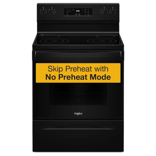 Whirlpool 30 in. 4 Burner Element Freestanding Electric Range in Black with No Preheat Mode