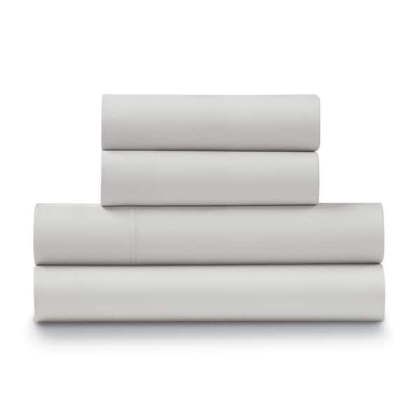 ELLA JAYNE 4-Piece Platinum Cotton Sateen California King Size 1200 Thread Count Sheet Set