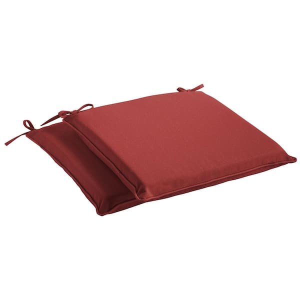 SORRA HOME Sunbrella Cast Pomegranate Square Indoor/Outdoor Corded Chair Pads (2-Pack)