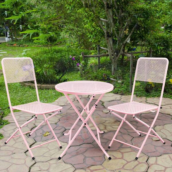 garden bistro set pink