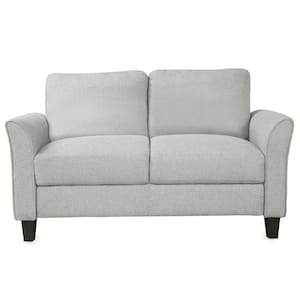 55 in. Light Gray Fabric 2-Seat Loveseat