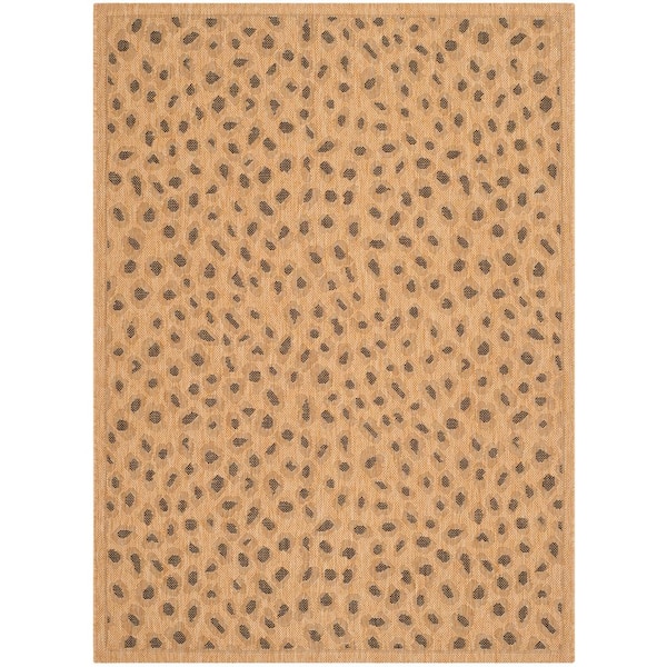 Courtyard Natural/Gold 7 ft. x 10 ft. Animal Print Indoor/Outdoor Patio  Area Rug