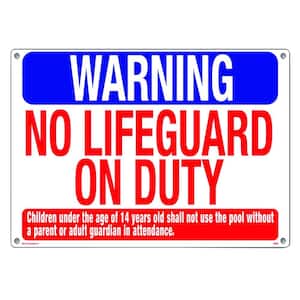 Warning: No Lifeguard on Duty Swimming Pool and Spa Sign